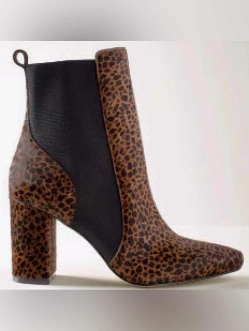 White House Black Market Leopard Print & Black Heeled Bootie 7.5
